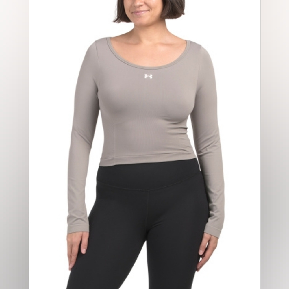 NWT - Under Armour Vanish Seamless Long Sleeve Pewter Round Neck Top - Size XL